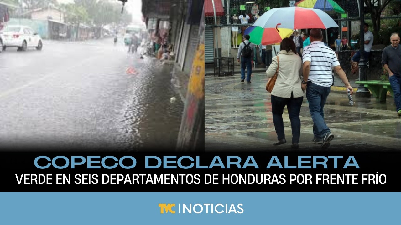 COPECO declara alerta verde en seis departamentos de Honduras por ingreso de frente frío