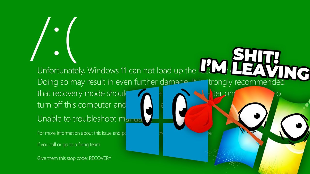 Экран отключения Windows 11, но Windows 10 и Windows 7 хотят видеть его