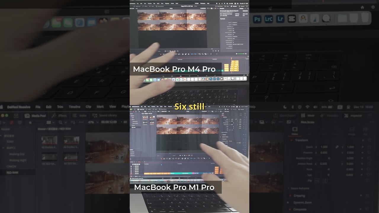 M1 Pro VS M4 Pro Multi layer video editing comparsion
