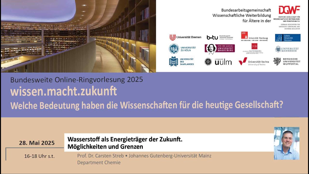Wasserstoff als Energieträger der Zukunft. Möglichkeiten und Grenzen von Prof. Streb Uni Mainz