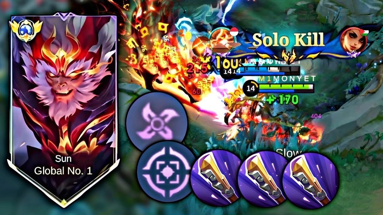 CUMA SUN PAKAI BUILD & EMBLEM INI ❗ HIRO TEBEL JADI KERUPUK SOLO KILL | MOBILE LEGENDS 