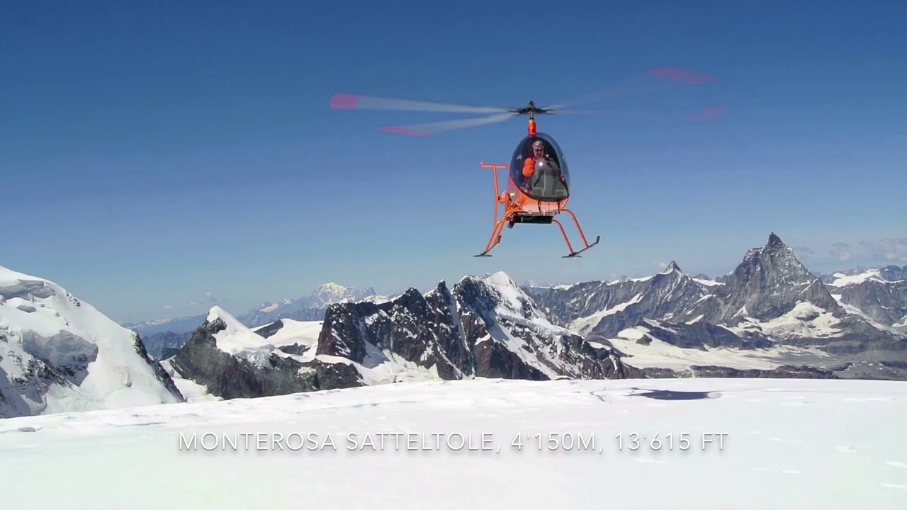 Helicopter landing Monterosa Satteltole, 4'150m, 13'615ft