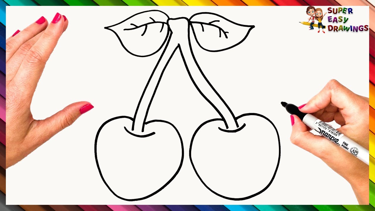 How To Draw Cherries Step By Step 🍒 Cherries Drawing Easy