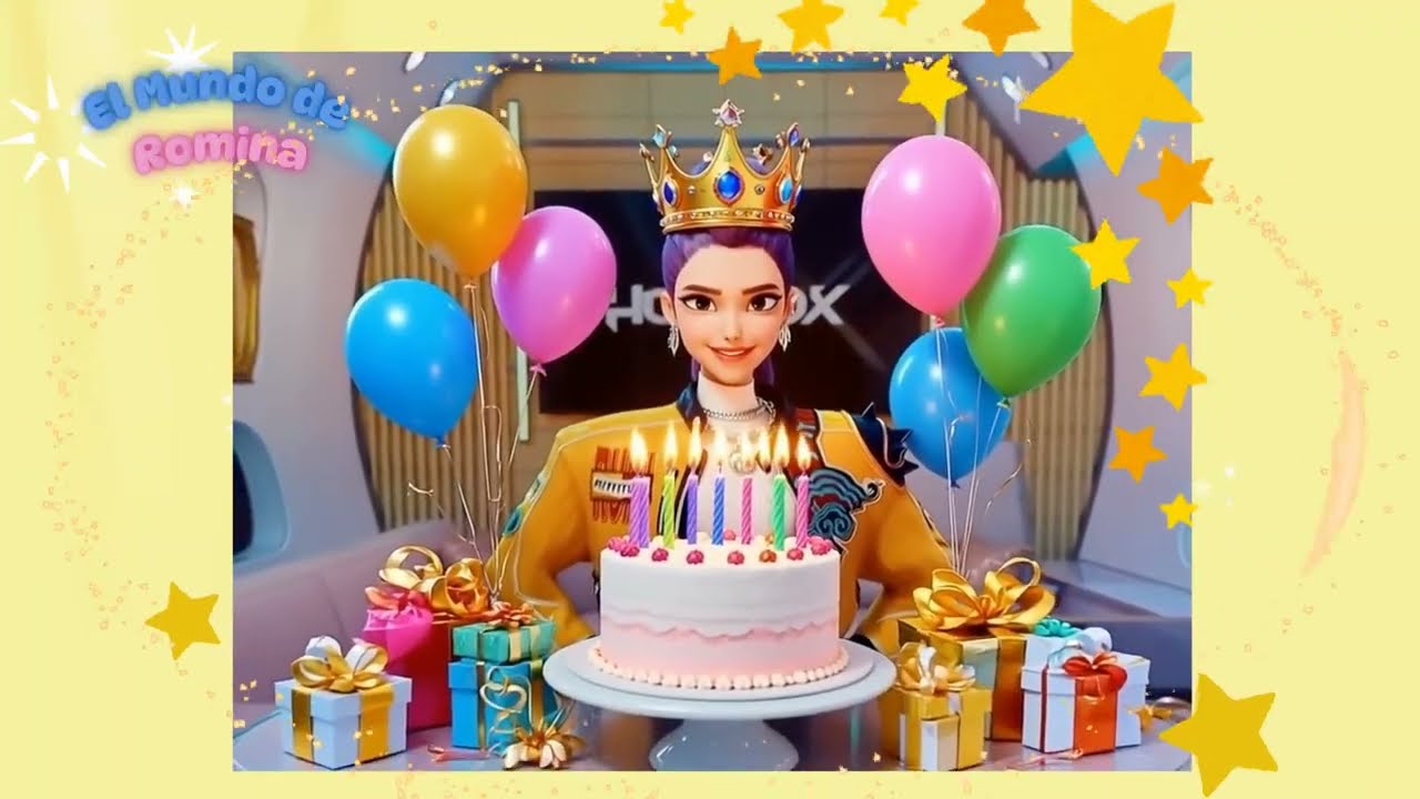 Feliz cumpleaños Happy birthday con los personajes de las Guerreras Kpop