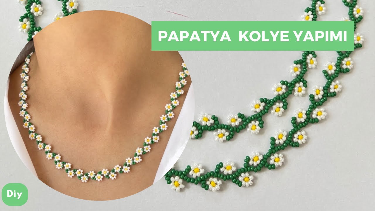 Kolay Papatya Kolye Yapımı / Easy Daisy Necklace Making