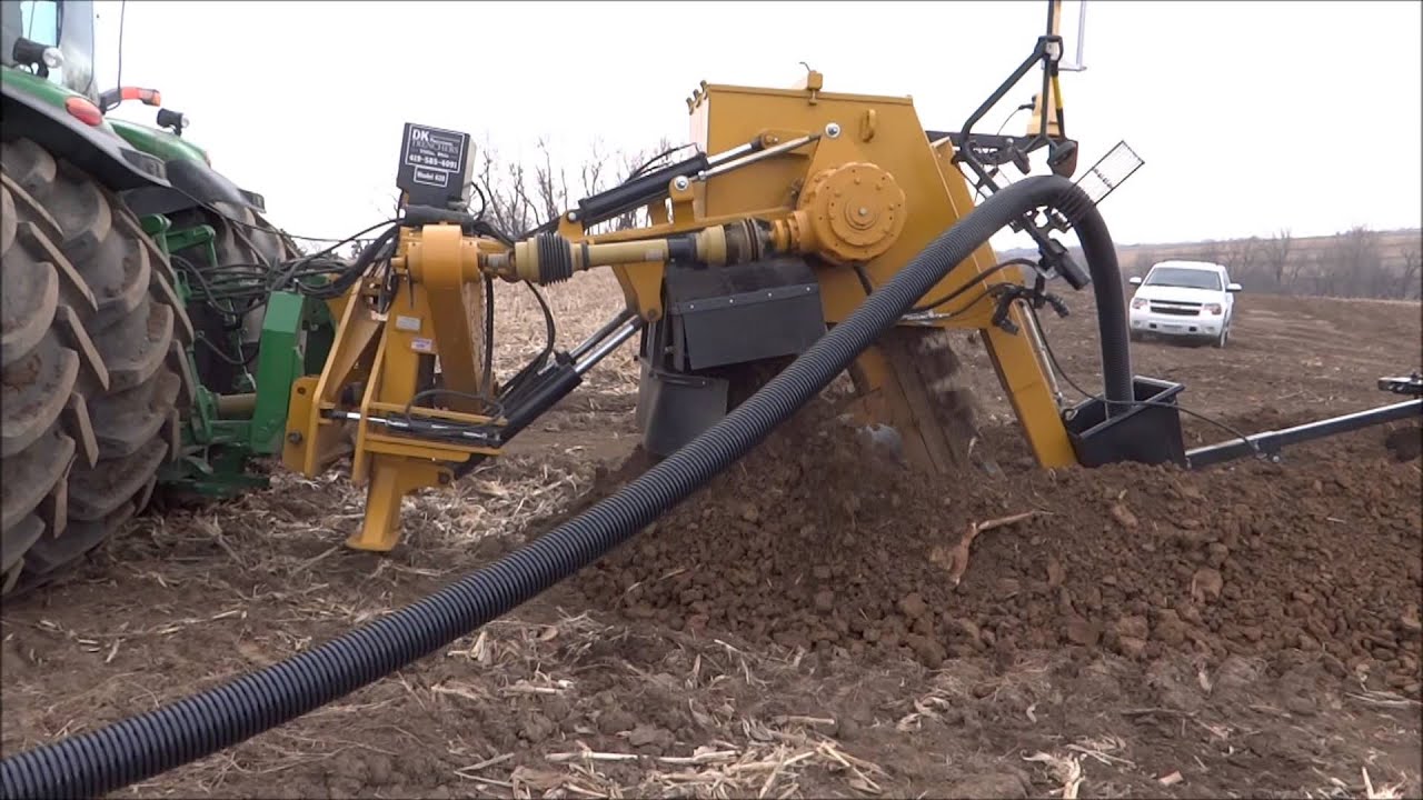 DK 628 Trencher Tiling through frost