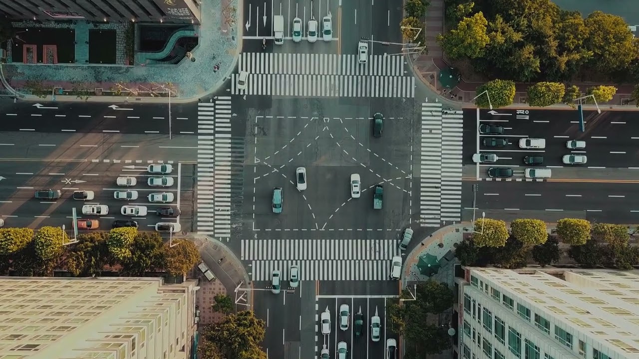 Traffic On  Road In  Cityl Free Stock Footage | No Copyright Videos | Download Link Decription !