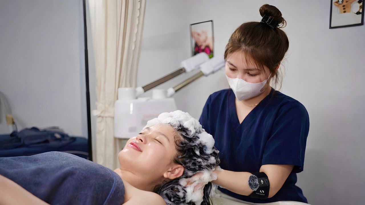 ASMR: Relaxing Head Spa with Facial Care & Steam | Da Nang 🇻🇳