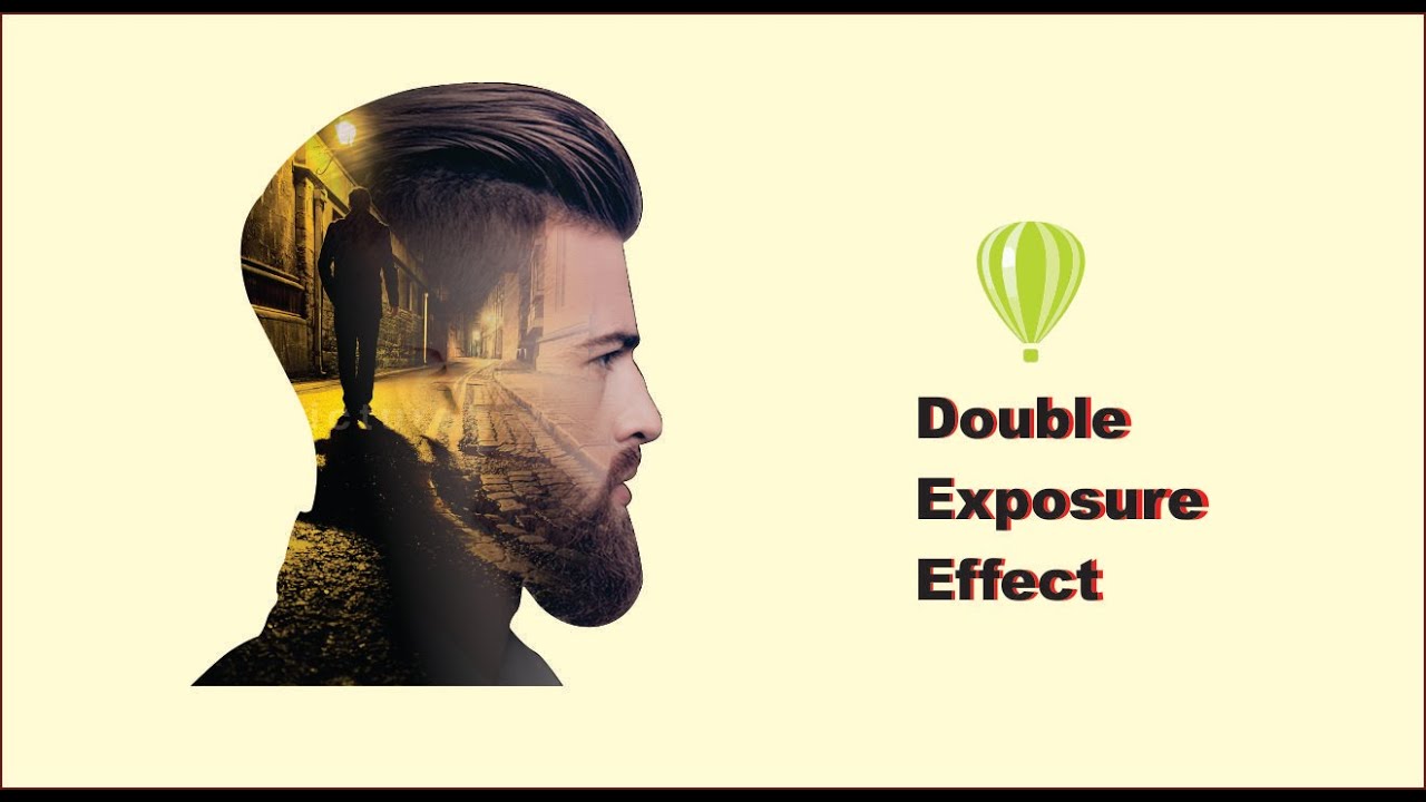 Double exposure effect in core draw .corel draw tutorial .