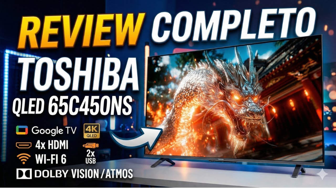 Smart TV QLED 65” Toshiba 4K Google TV 🔥 Vale a Pena em 2026 ? Review Completo da 65C450NS!