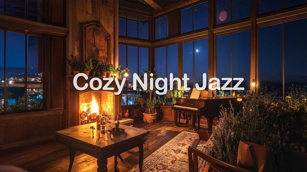 Cozy Night Jazz🌙🔥A night enveloped in the glow of the fireplace（1 Hour）暖炉の灯りに包まれる夜