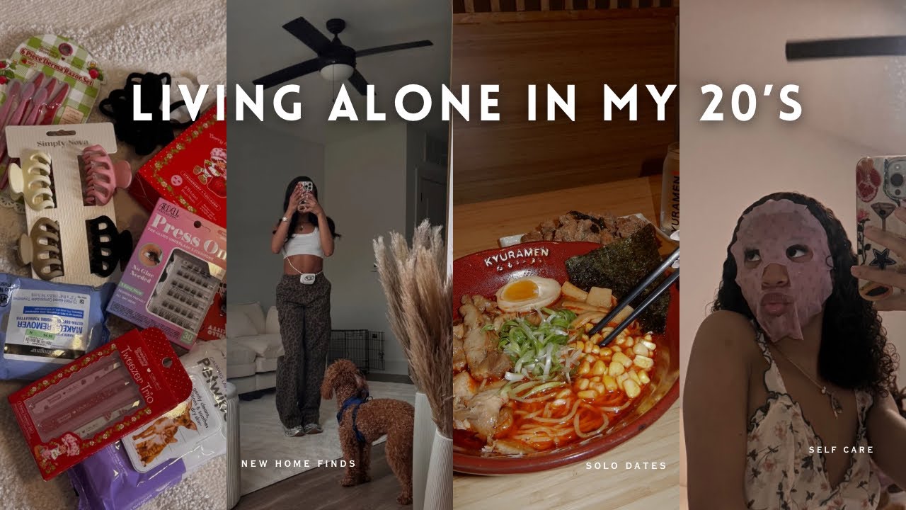 VLOG: LIVING ALONE IN MY 20&rsquo;s | Solo date , NEW RUG ,Cleaning , Curly wash routine, Brunch & more