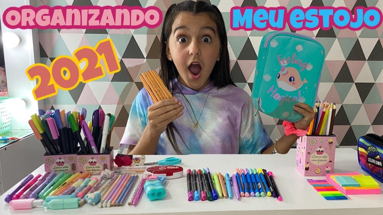 ORGANIZANDO MEU ESTOJO COM MATERIAL ESCOLAR QUE EU NÃO USEI! E COM AS COMPRINHAS DE MATERIAL ESCOLAR