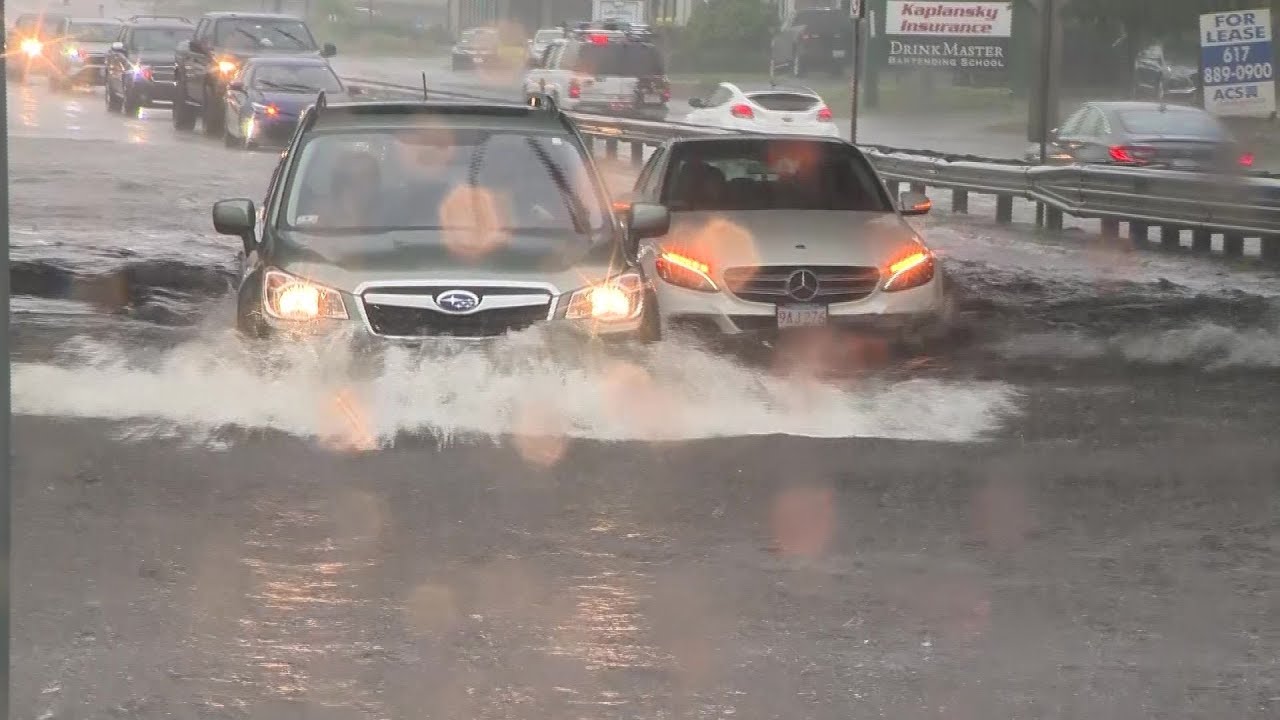 Flooded road claims vehicles that try to pass on Route 9