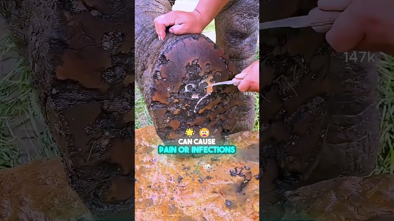 See How Elephants Get Their Giant Feet Cleaned!
