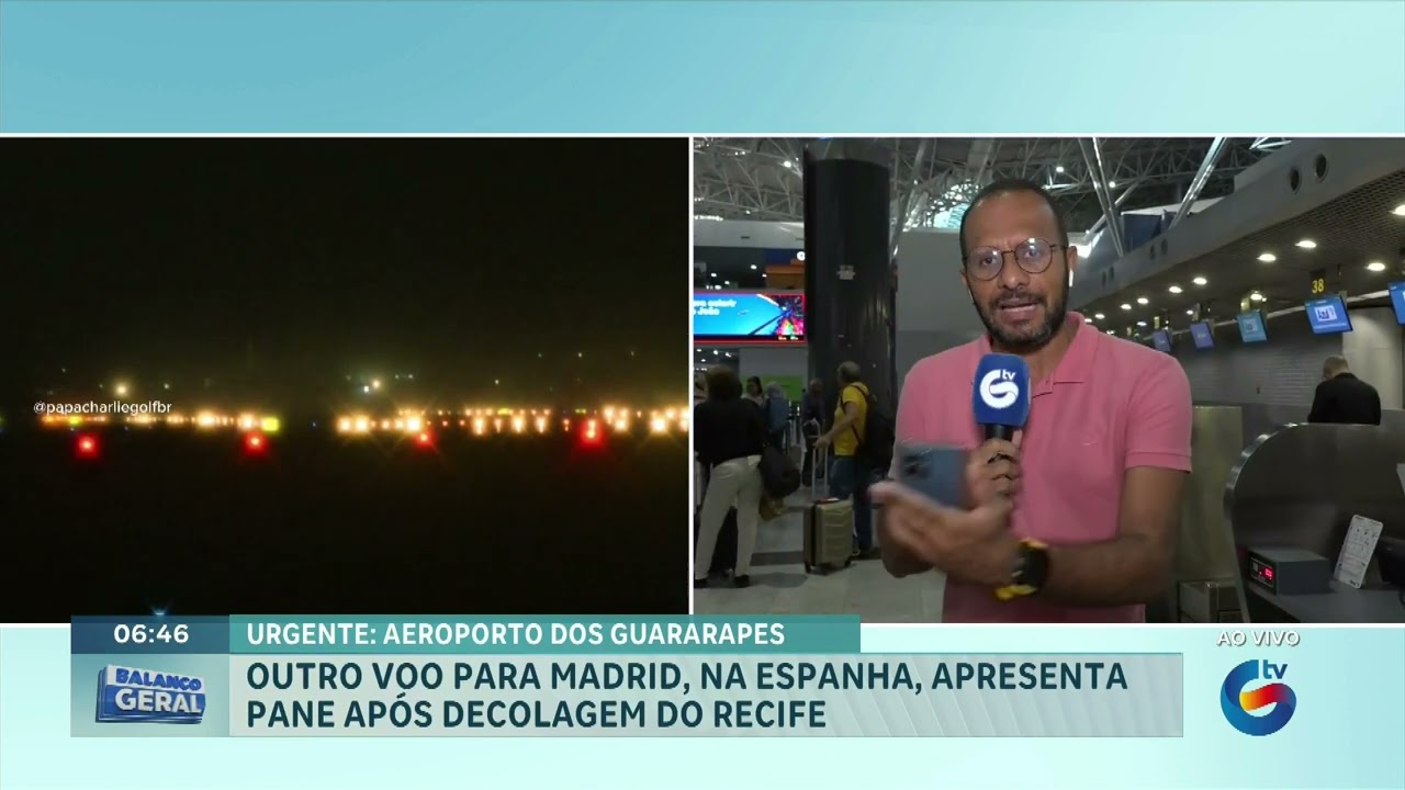 Outro voo pra Madri, na Espanha apresenta pane após decolagem do Recife