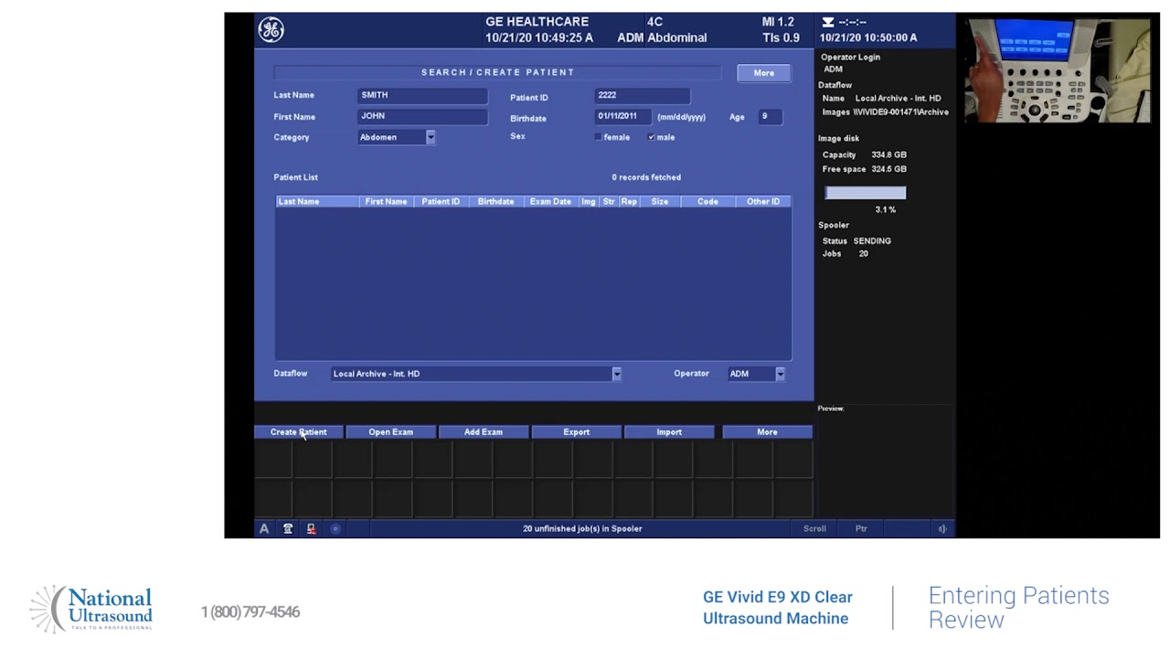 GE Vivid E9 XD Clear Entering Patient Informaiton Training Video