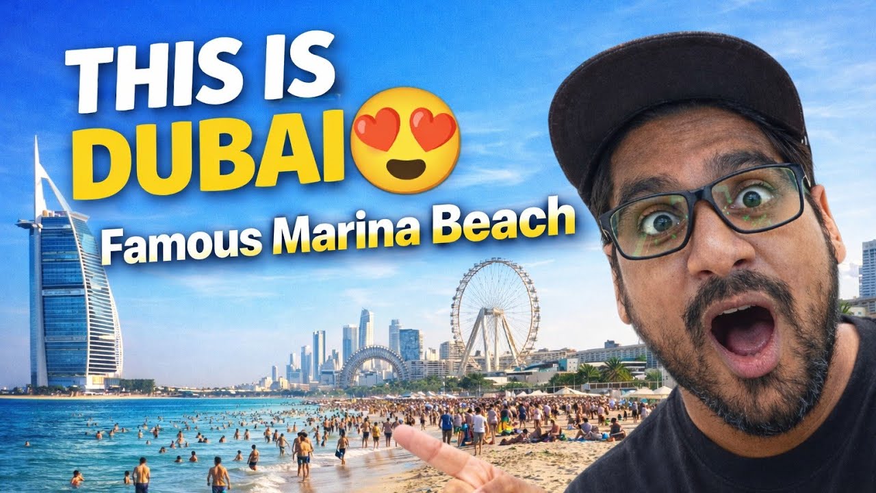 THIS IS DUBAI 😍 | Famous Beach of Dubai | Marina Beach Vlog | Hindi | English 