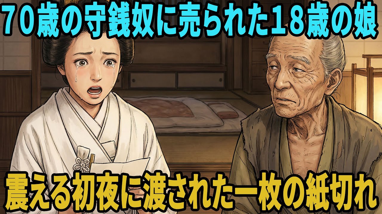 借金のかたに７０歳の守銭奴爺に売られた１８歳の娘。震える初夜、布団の中で渡されたのは着物ではなく「一枚の紙切れ」だった...【感動・朗読】 民話 | 野談 | 時代劇 |  オーディオブック