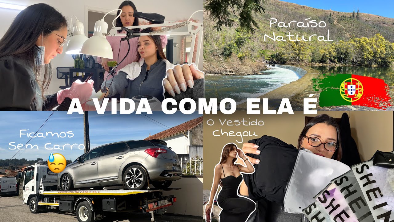 Ficamos sem carro😓🇵🇹preparativos pro evento | fomos numa praia fluvial | comprinhas na shein📦