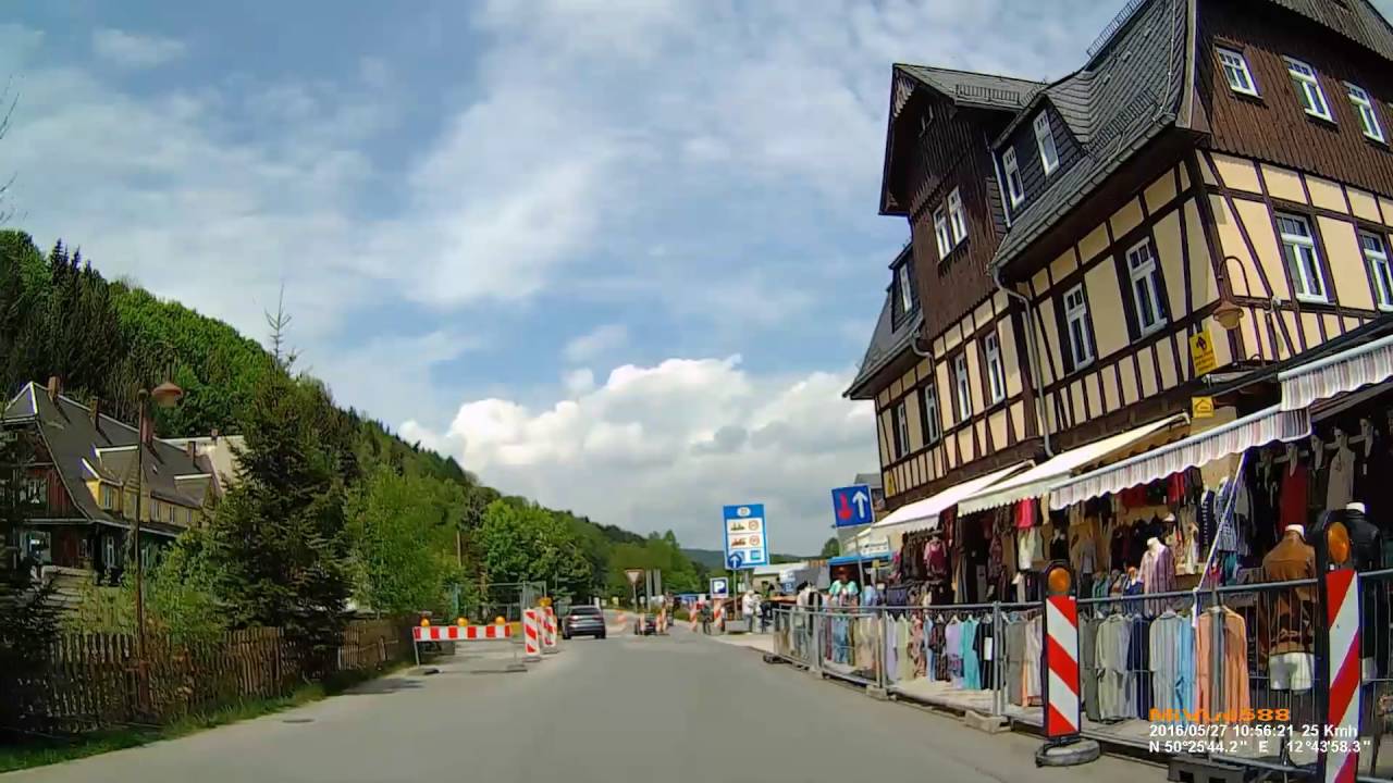 Grenzübergang CZ-D: Potůčky (Breitenbach)/Johanngeorgenstadt. Border Crossing CZ-D. Mai 2016