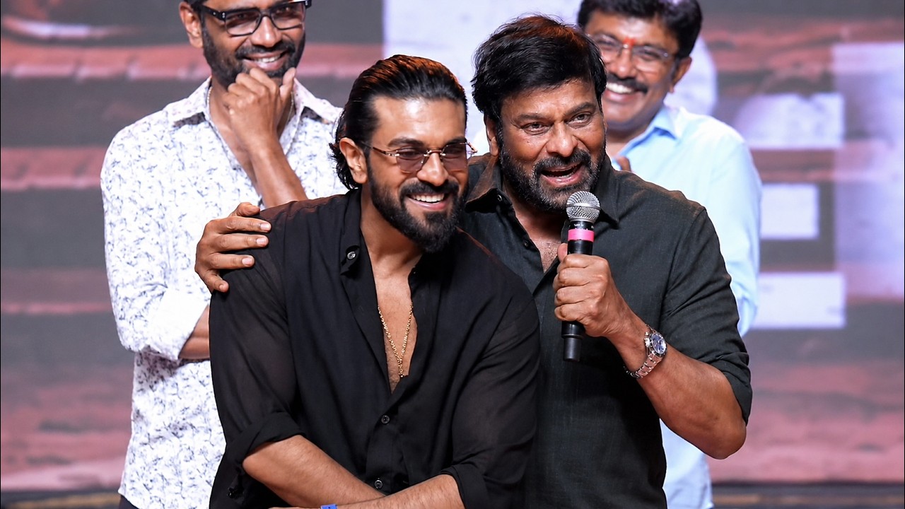 Mega Star Chiranjeevi Fantastic Speech, Ram Charan Reaction | #PEDDI Mega Blockbuster Event