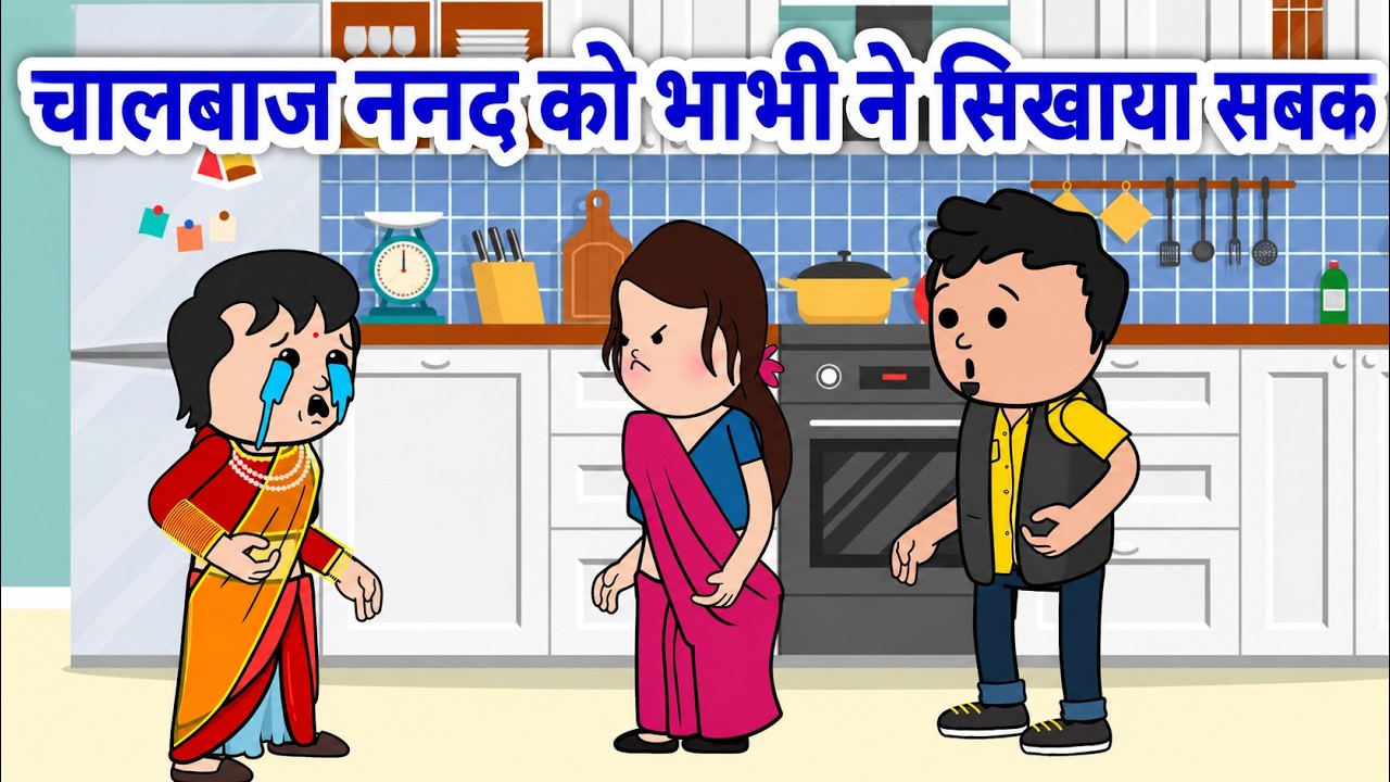 चालबाज ननद को भाभी ने सिखाया सबक | 😡(ghar ghar ki kahani cartoon me) moral story
