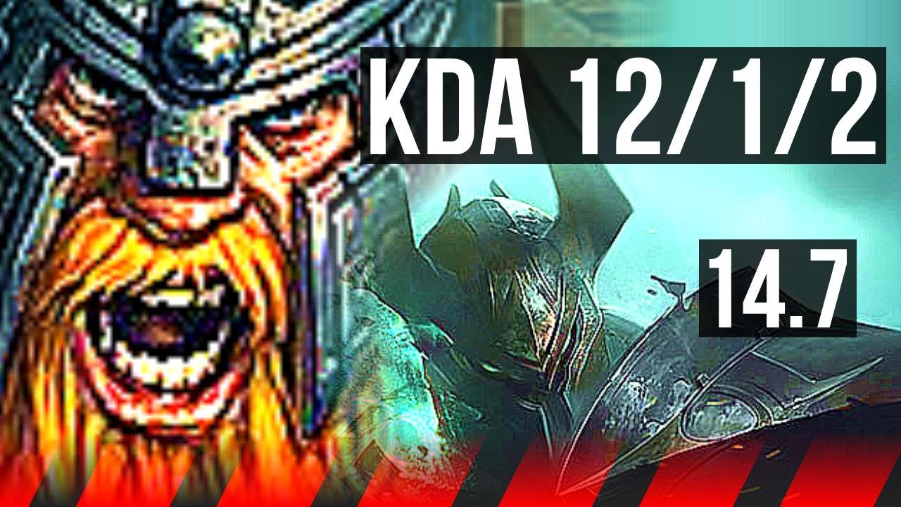 OLAF vs MORDE (TOP) | 12/1/2, 8 solo kills, 68% winrate, Legendary | KR Master | 14.7