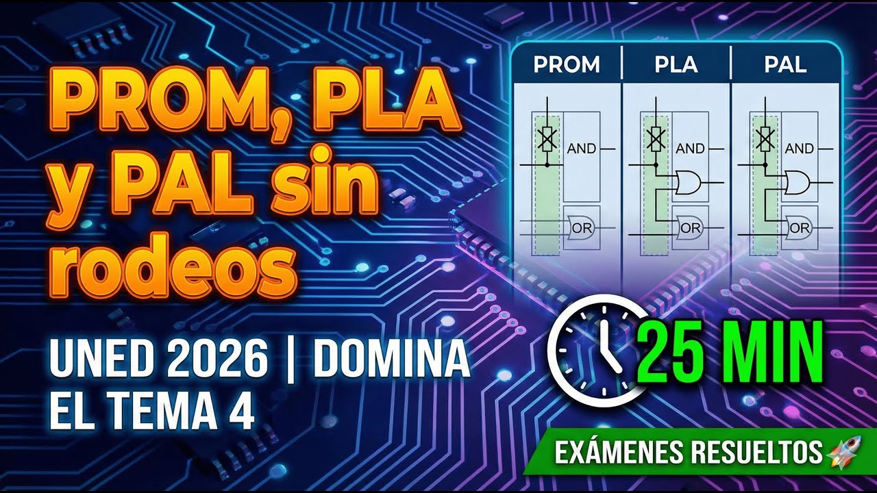 PROM, PLA y PAL sin rodeos: Domina el Tema 4 de Sistemas Digitales en 25 min (UNED 2026) 🚀