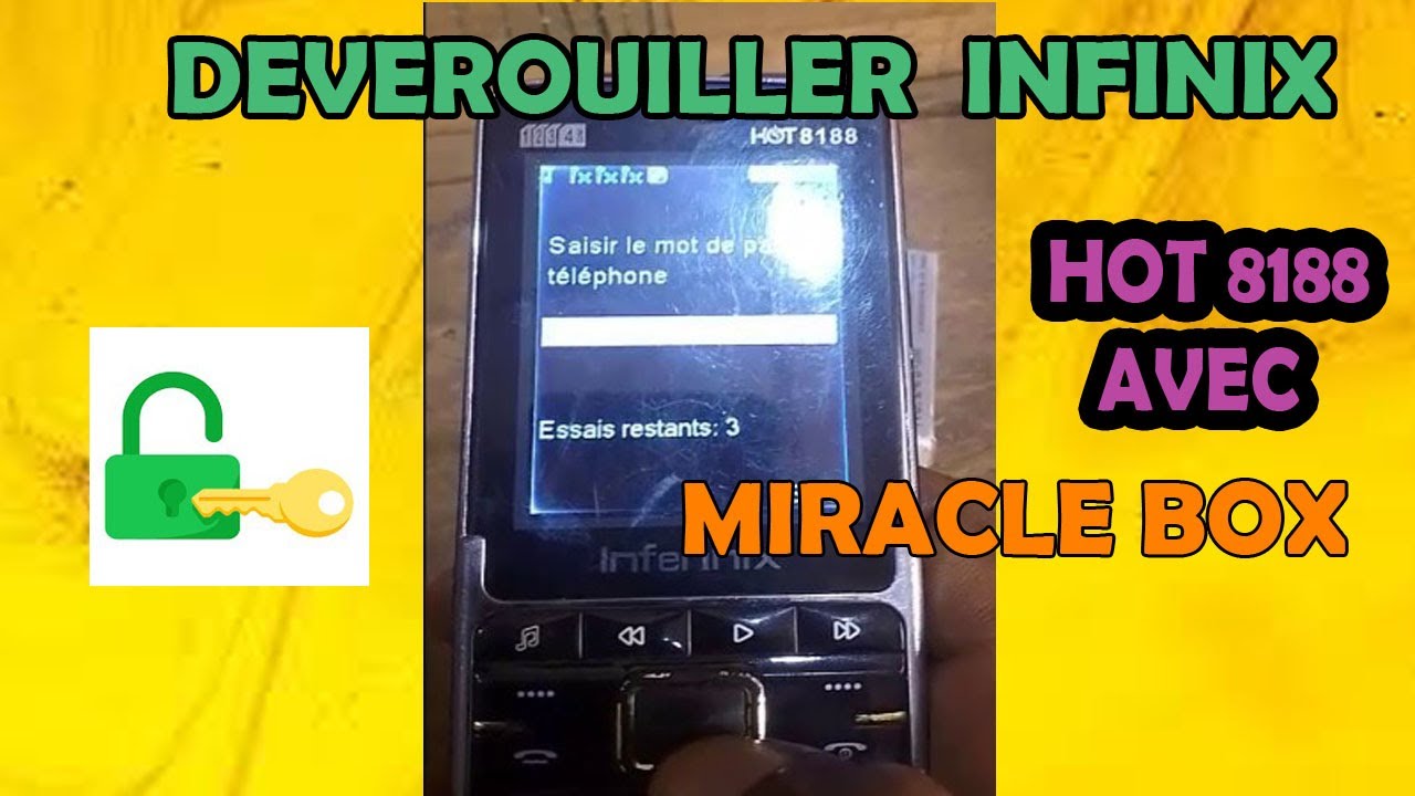 DEVEROUILLAGE   INIFINIX  MTK  HOT 8188 AVEC   MIRACLE  BOX