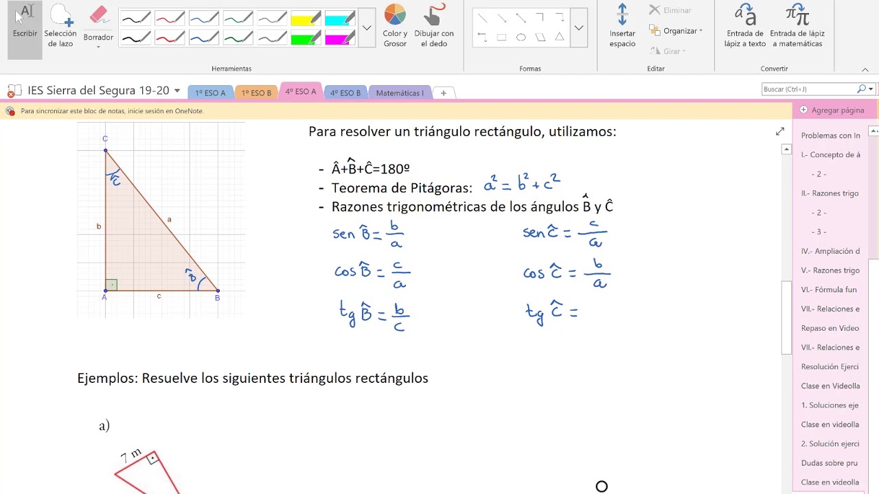 4º ESO Resolución Triángulos rectángulos 1