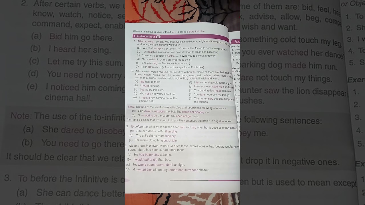 Verbs finite and nonfinite class 8 explanation with example to how many participle gerund 