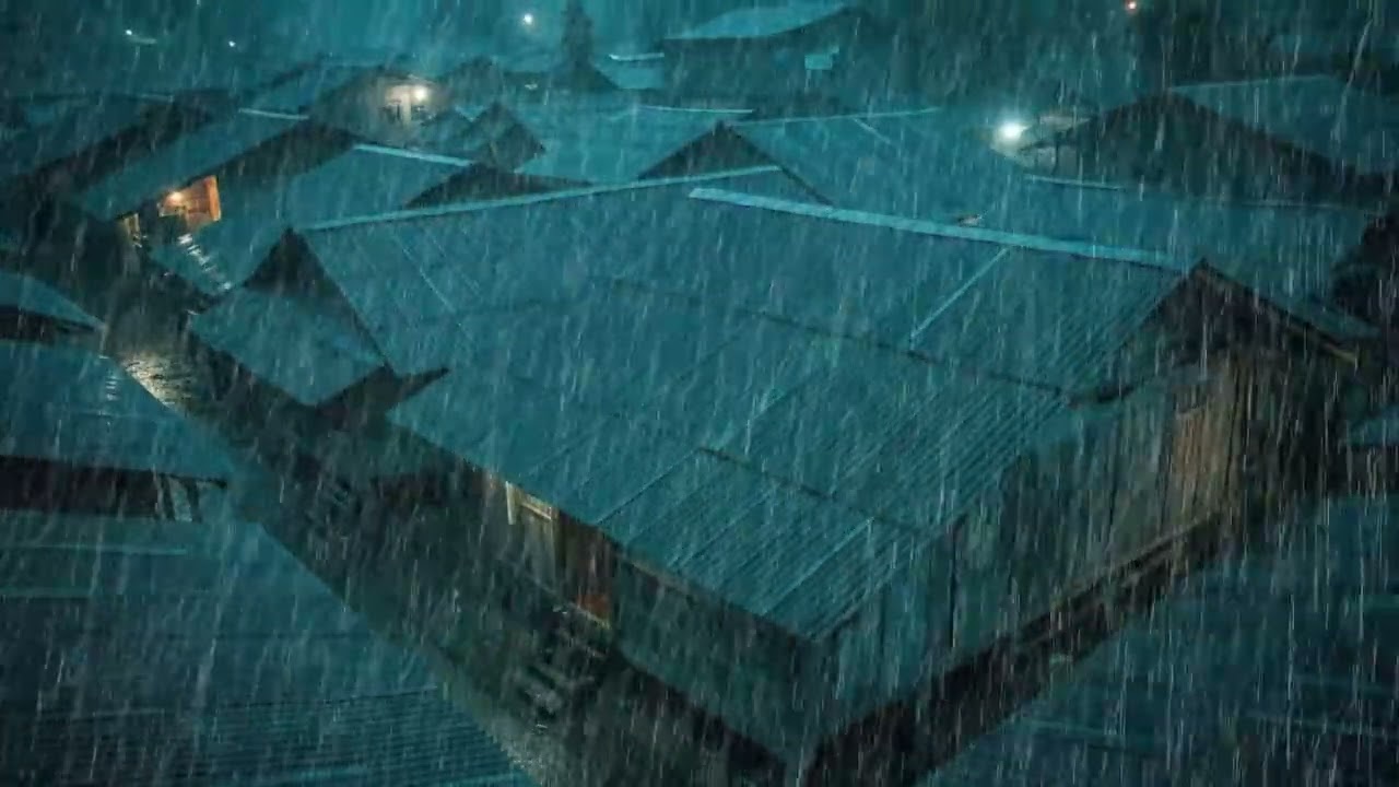 No Ads Rain Sounds for Sleeping - ASMR Extreme Rain On Tin Roof for Night Anxiety