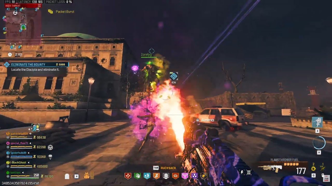 MW3 Zombies RAM7 - Flamethrower Gameplay