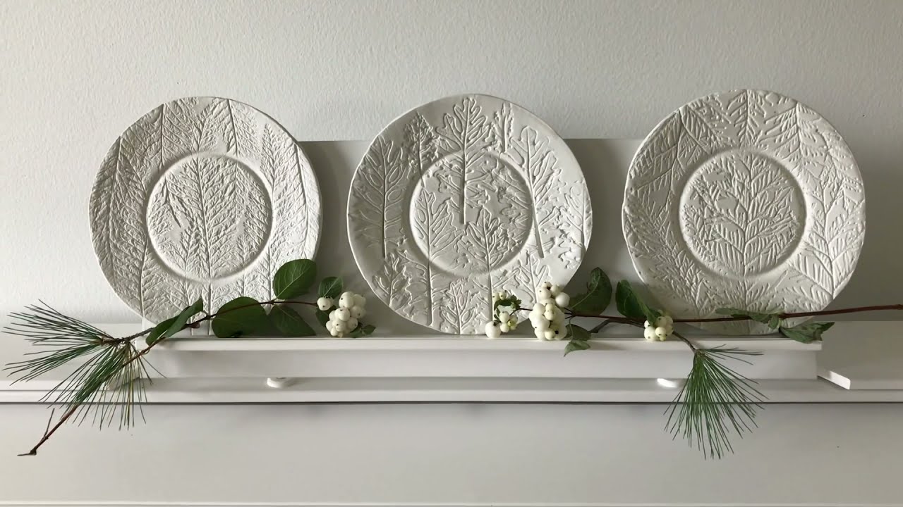 Imprints of Plants/Christmas/Tutorial/Отпечатки растений/Ботанические тарелочки/Мастер-класс