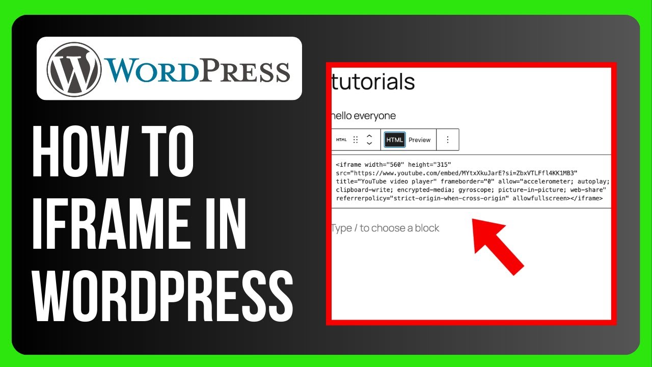 How to Iframe in WordPress