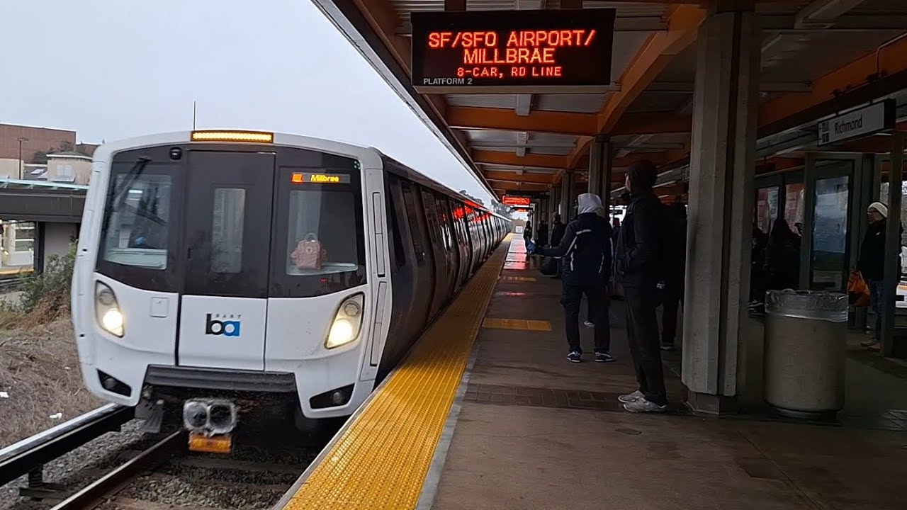 BART Red Line Millbrae Train ride from Richmond to North Berkeley
