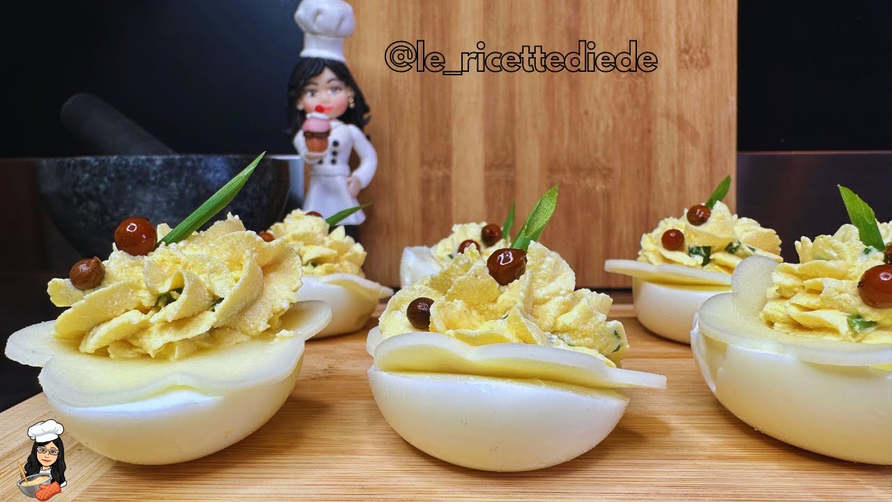 ANTIPASTO FACILE PER PASQUA UOVA RIPIENE SENZA MAIONESE - ricetta semplice veloce e vegetariana