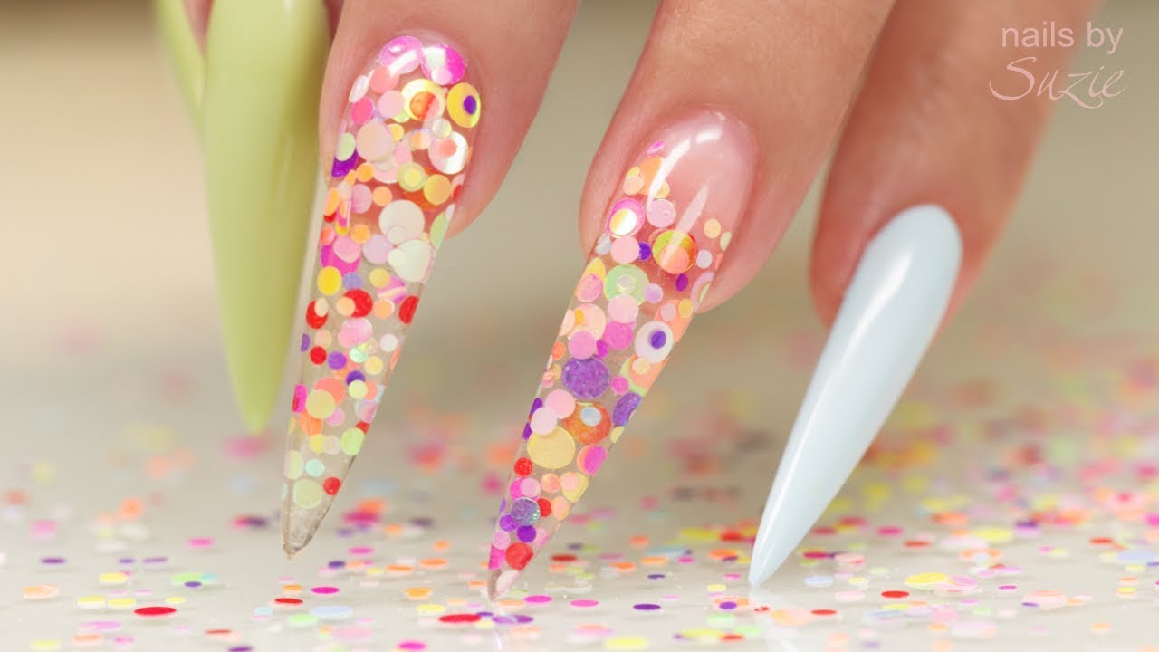 Confetti Acrylic Inlay Nails