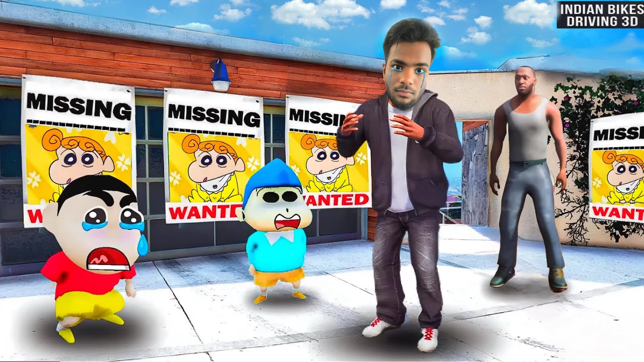 FRANKLIN AND SHINCHAN MISSED HIMAWARI IN INDIAN BIKE DRIVING 3D #gta5 #himawari #missing #trending