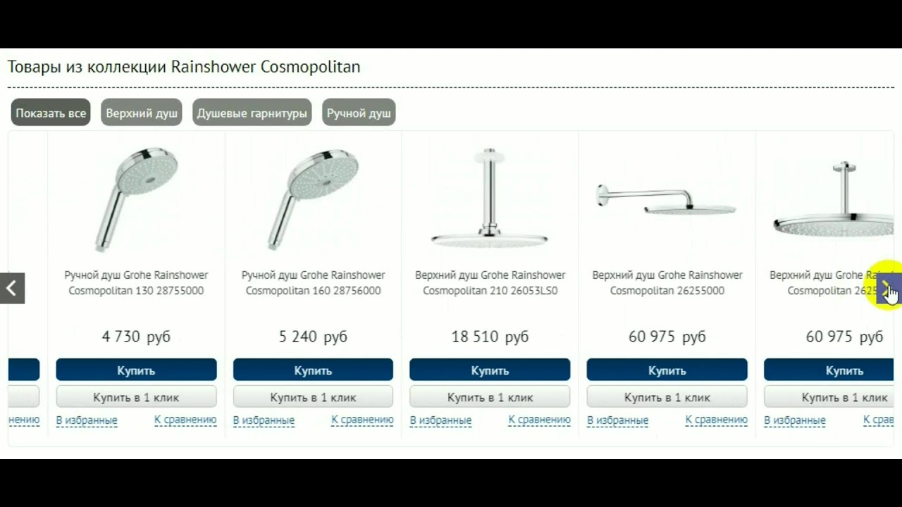 Верхний душ Grohe Rainshower Cosmopolitan 310 27477AL0