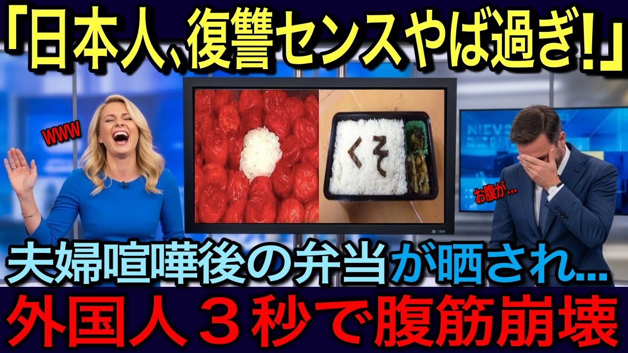 【海外の反応】「日本人の復讐はクレイジーすぎるｗ」夫婦喧嘩した翌日の弁当を見た外国人が大爆笑！