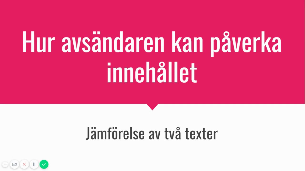Hur avsändaren kan påverka innehållet