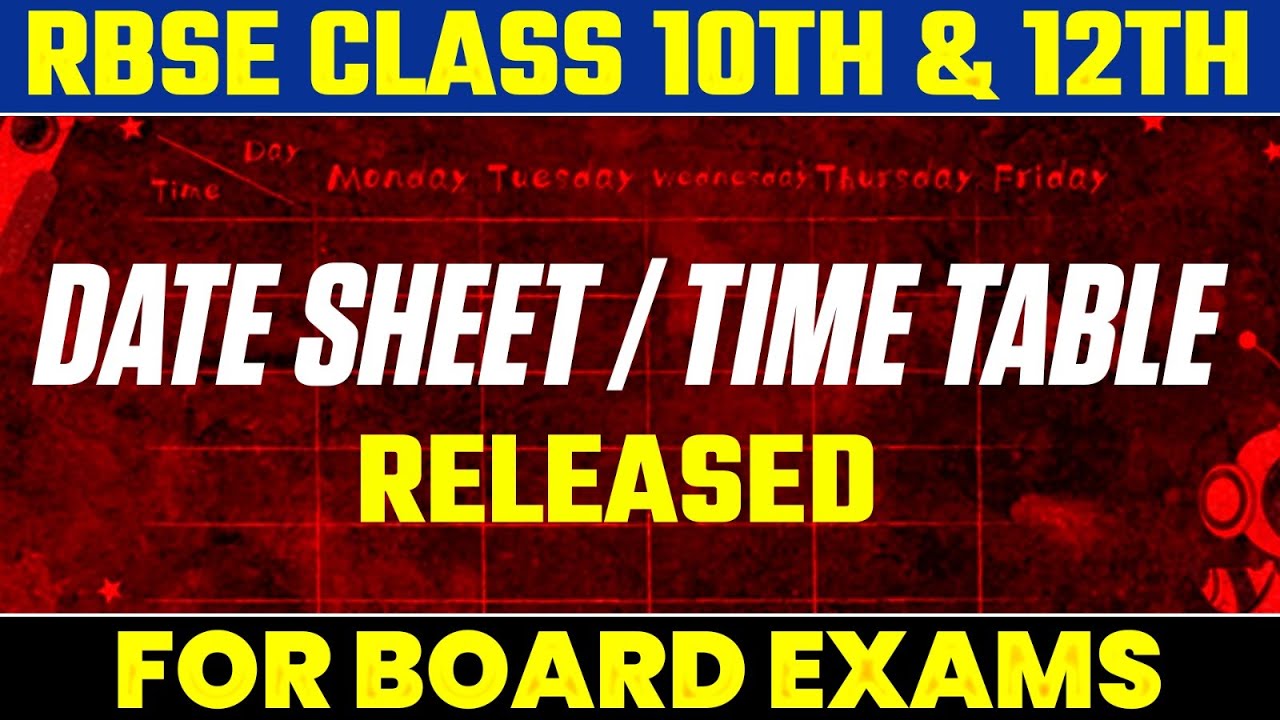 📅 RBSE Class 10th & 12th Time Table 2025 | Rajasthan Board Exam Dates Out! 🔥