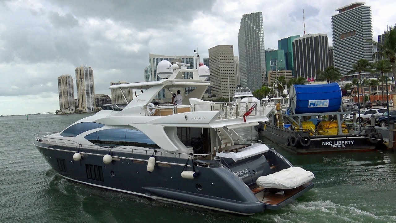 Miami - around Biscayne Bay (rich and famous boat tour) 4K