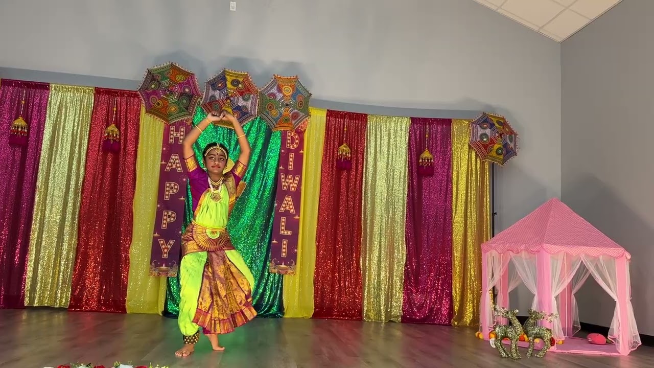 Pushpanjali (Bharathanatyam) performance of Manasvini  at Tamarron West Diwali event 