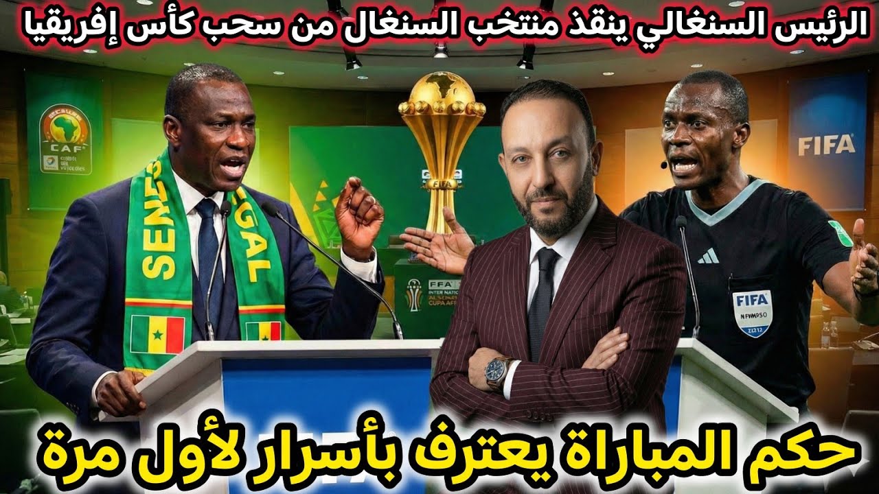 الرئيس السنغالي ينقذ المنتخب السنغالي من سحب كأس إفريقيا، و حكم المباراة يعترف بأسرار لأول مرة