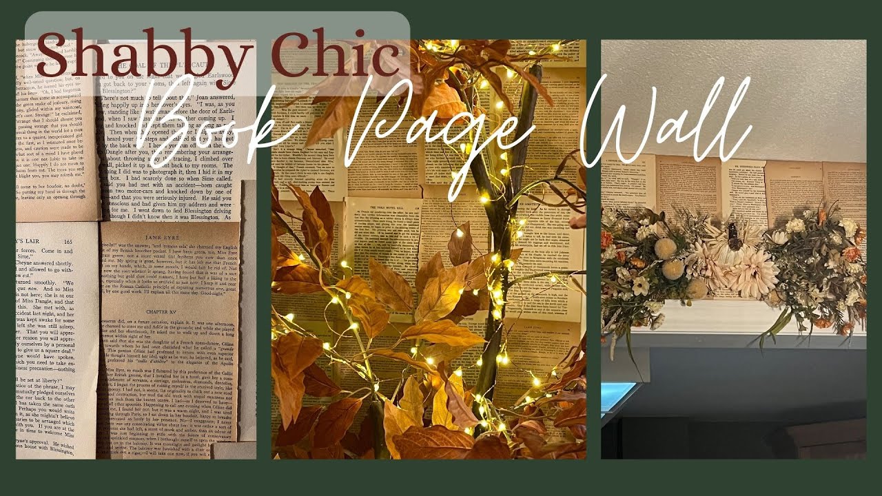 Shabby Chic DIY || Book Page Wall || Thrift Cottage Core Makeover || Trash To Treasure DIY