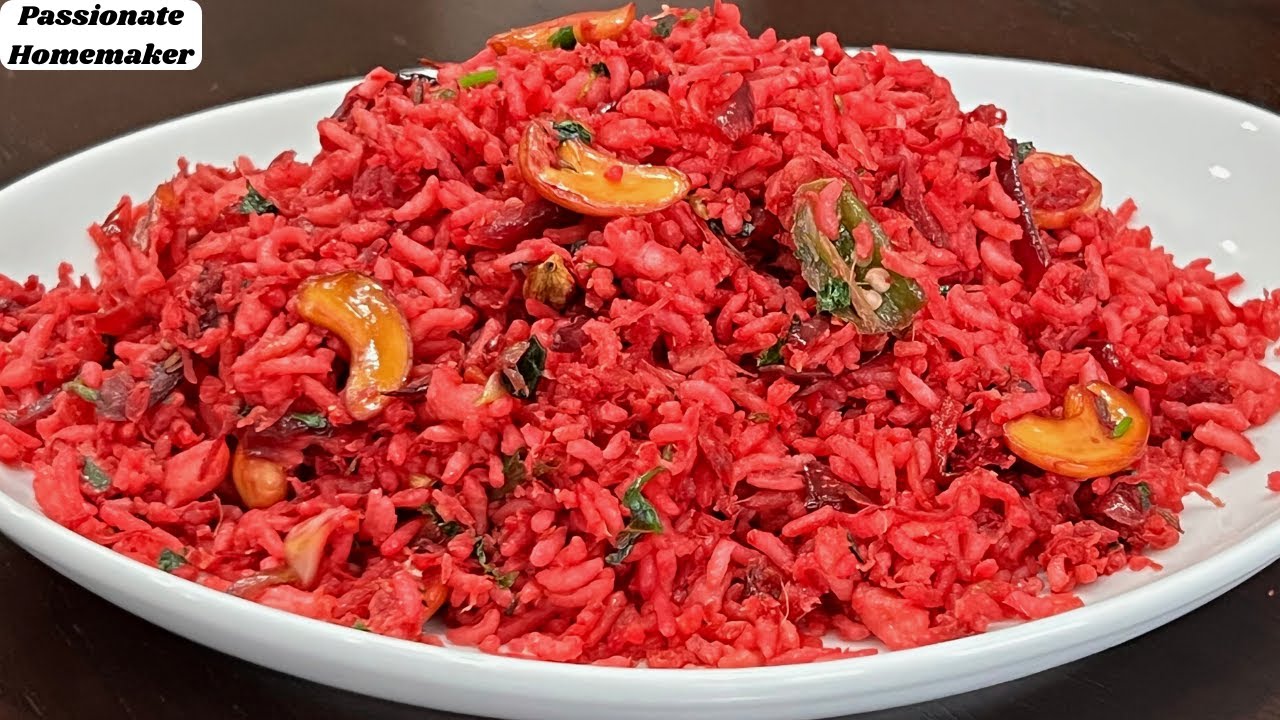 Beetroot Rice Recipe - How To Make Beetroot Rice-Quick Lunchbox Recipe-Beetroot Recipes-Rice Recipes