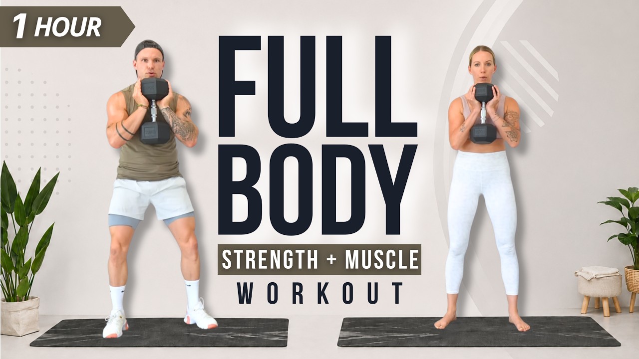 1 Hour FULL BODY WORKOUT with DUMBBELLS | Ultimate Strength & Muscle Gains at Home